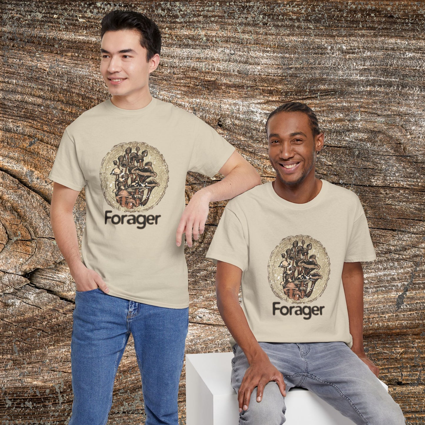 Foraging Mushroom Tee — Retro Grunge Forager Gift