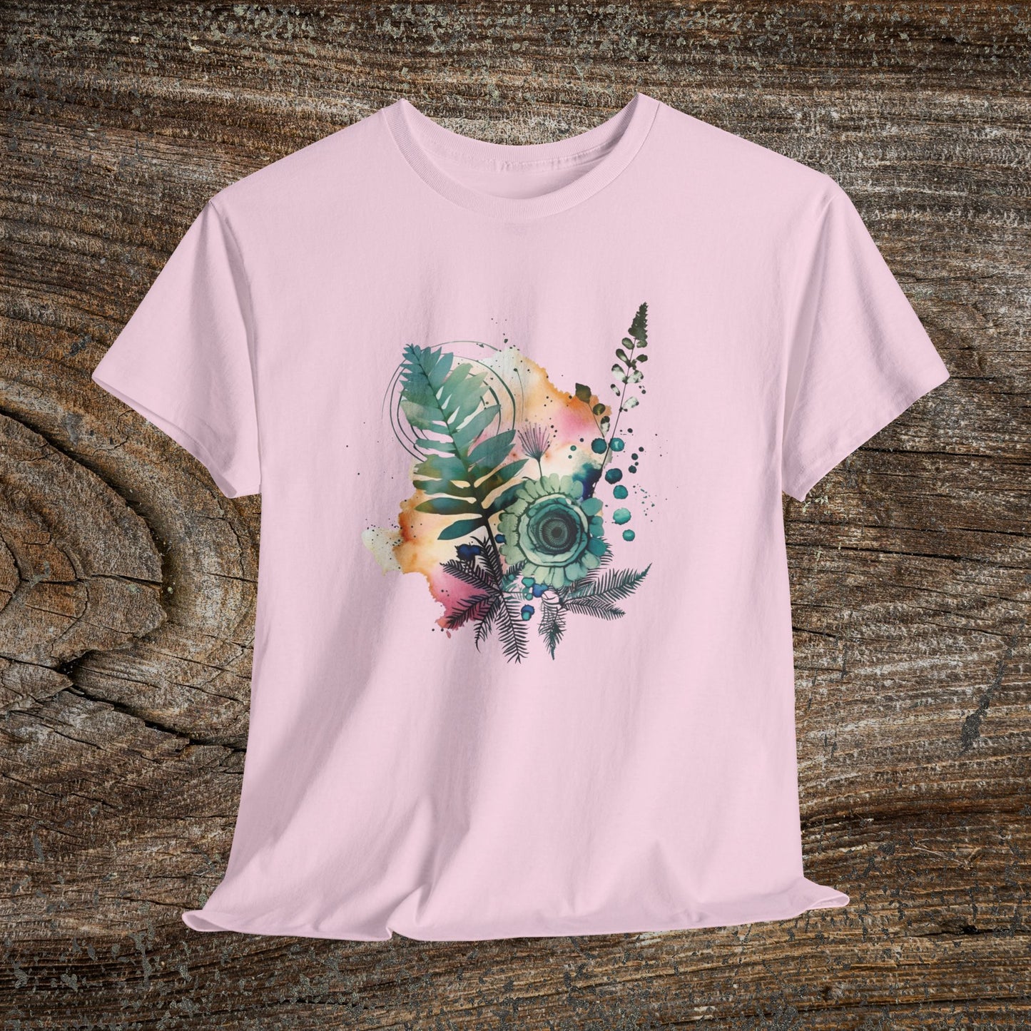 Vintage Watercolour Floral TShirt — Botanical Graphic T-Shirt