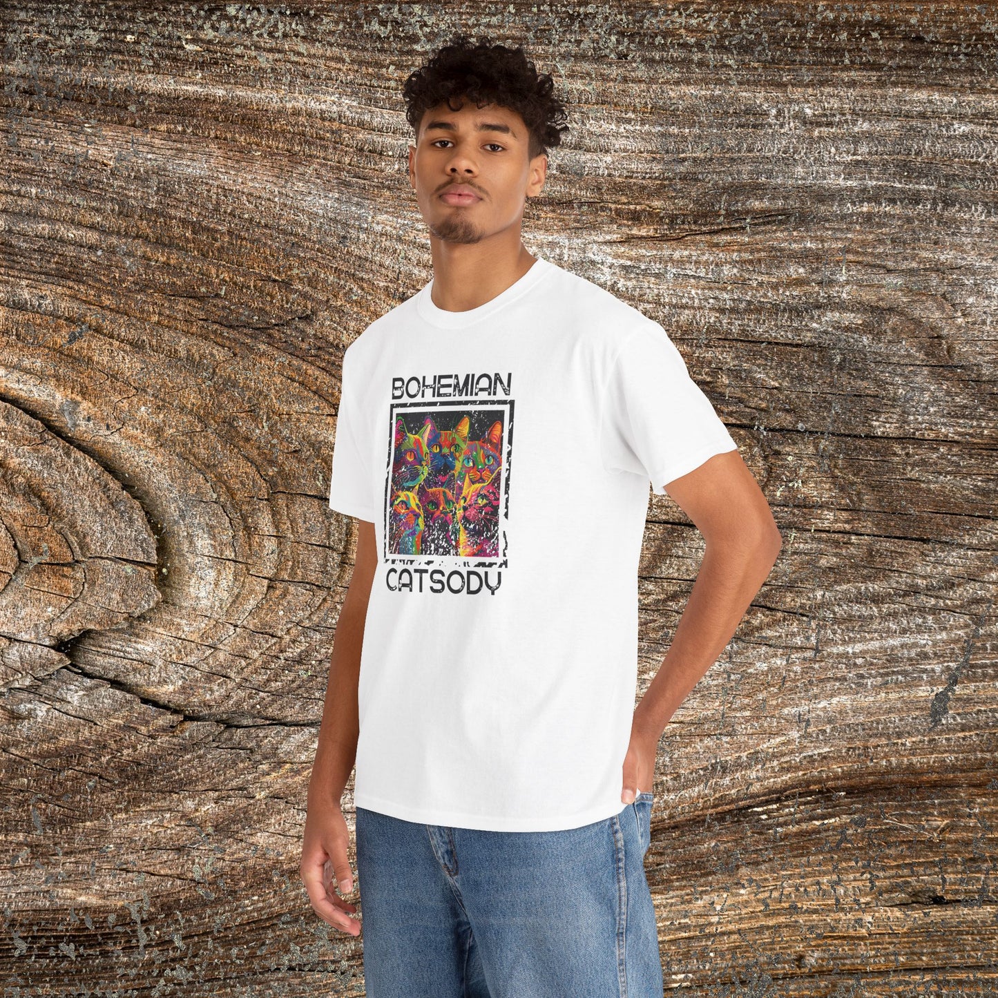 Retro Bohemian Catsody T-Shirt — Funny Vintage Cat Graphic Tee