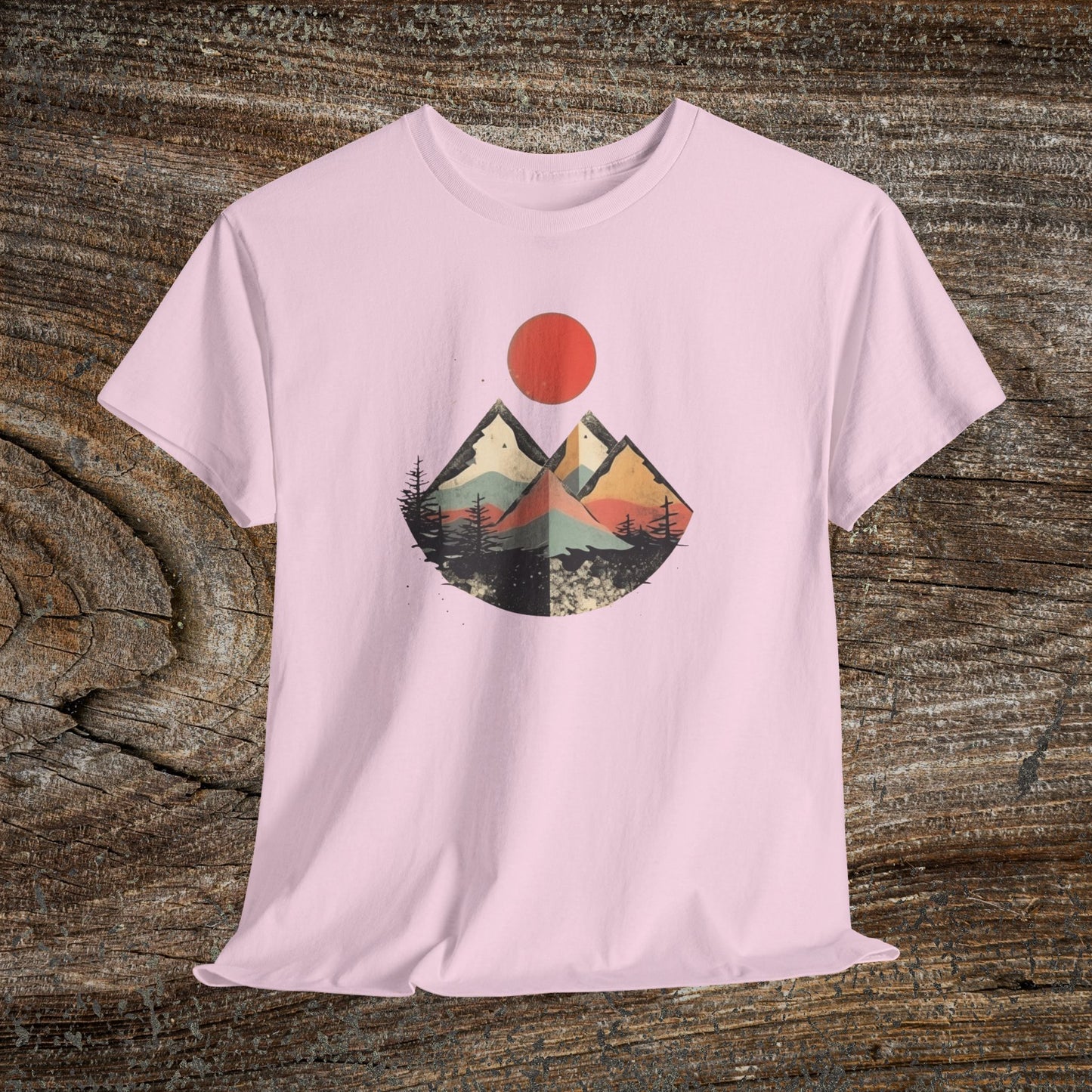 Vintage Retro Mountain TShirt - Trendy Mountain Landscape Shirt