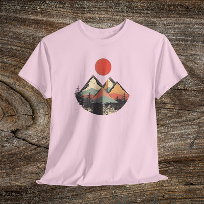Vintage Retro Mountain TShirt - Trendy Mountain Landscape Shirt