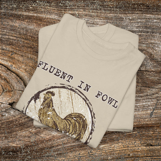 Retro Boho Chicken T-Shirt — "Fluent in Fowl Language"