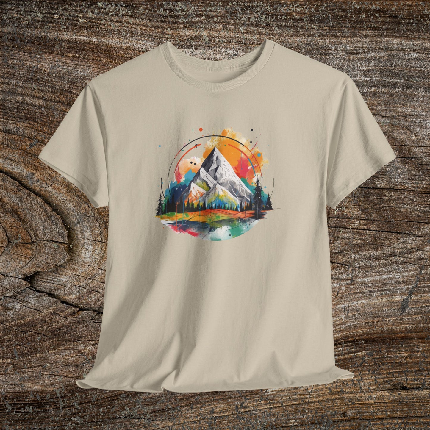 Retro Mountain T-Shirt — Vibrant Vintage Landscape Tee