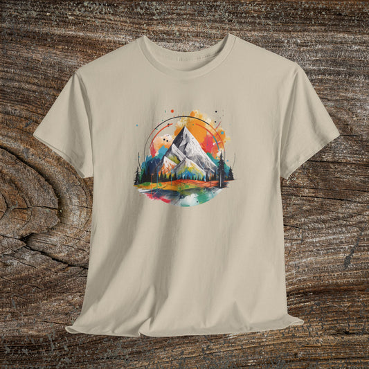 Retro Mountain T-Shirt — Vibrant Vintage Landscape Tee