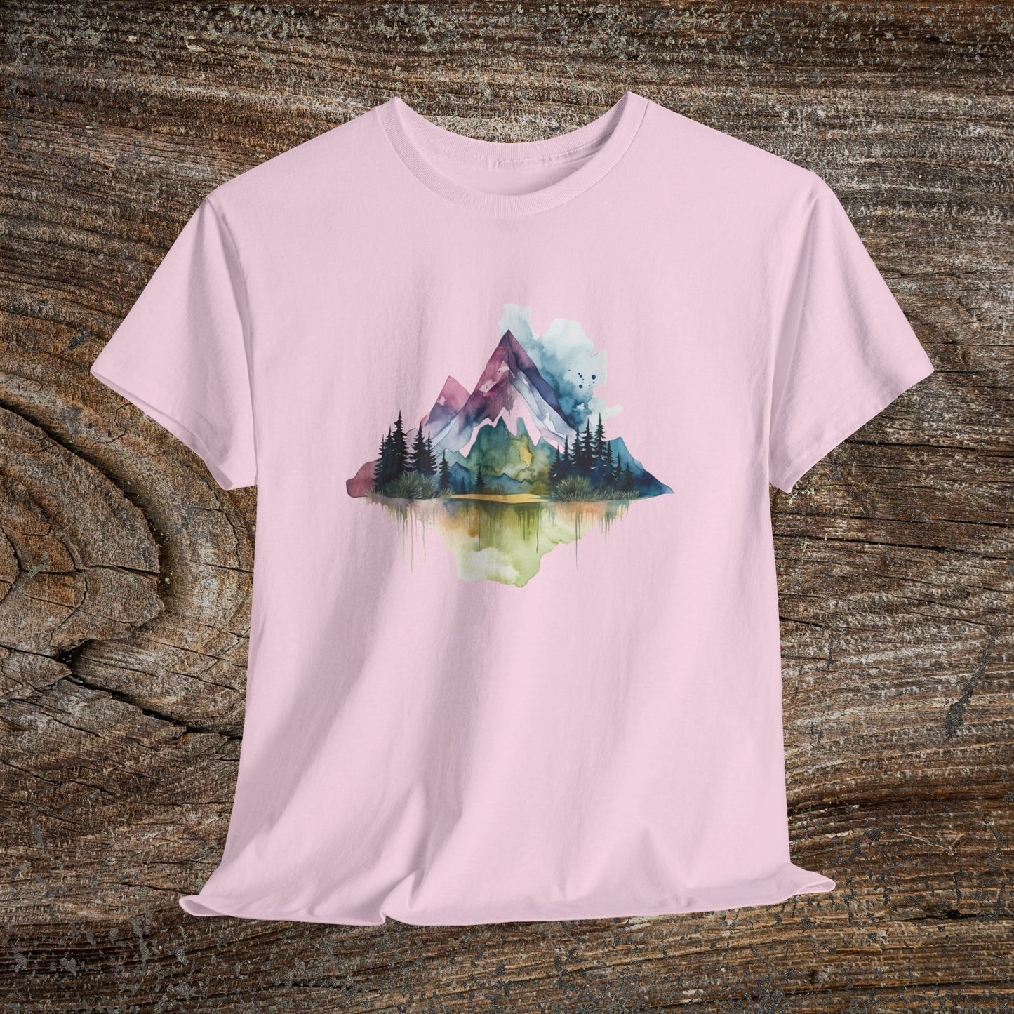 Watercolour Mountain Landscape TShirt - Nature Lover Shirt