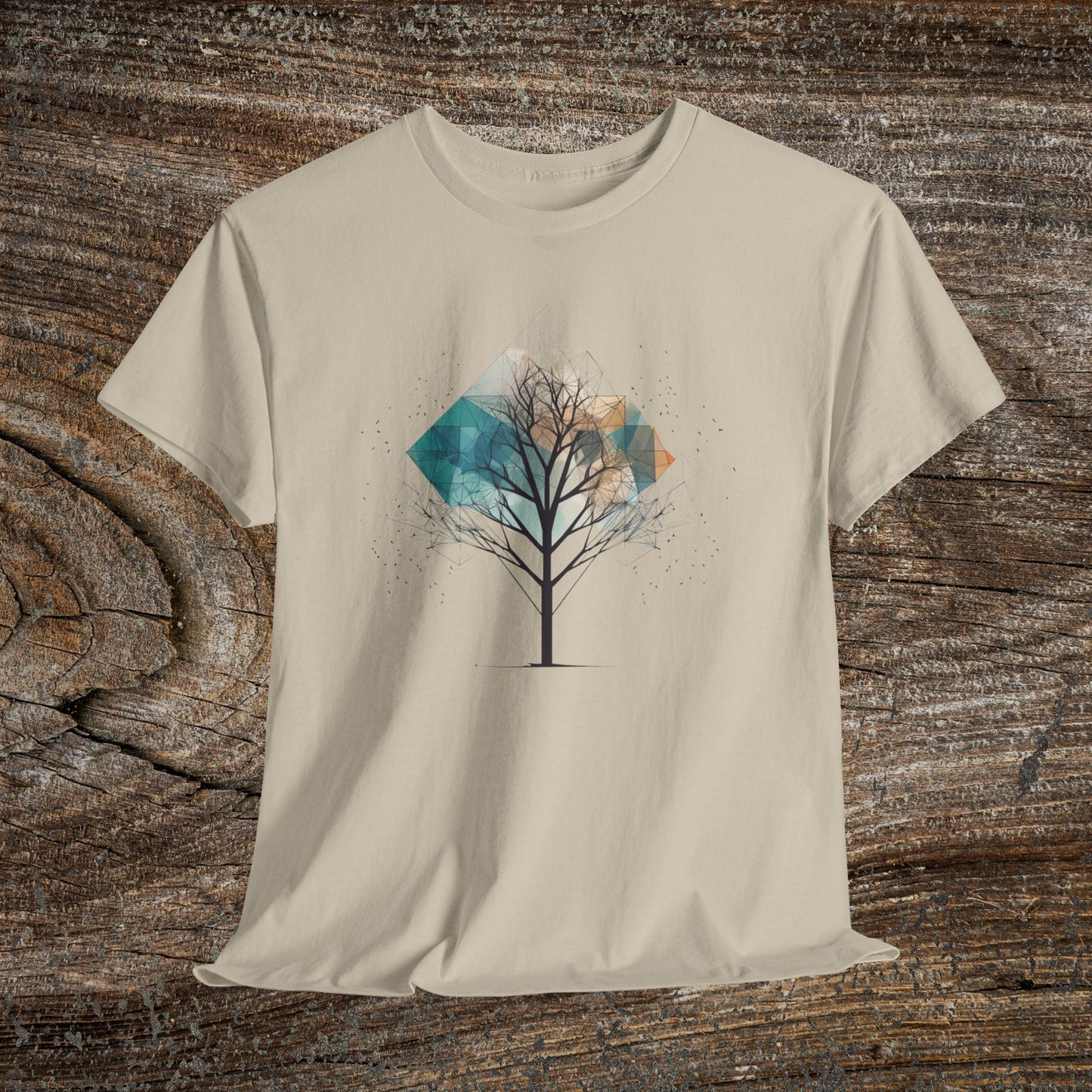 Geometric Minimalist Tree T-Shirt — Abstract Nature Lover Gift