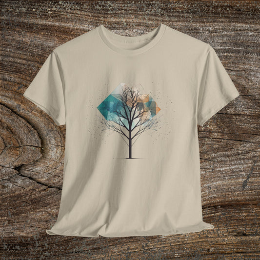 Geometric Minimalist Tree T-Shirt — Abstract Nature Lover Gift