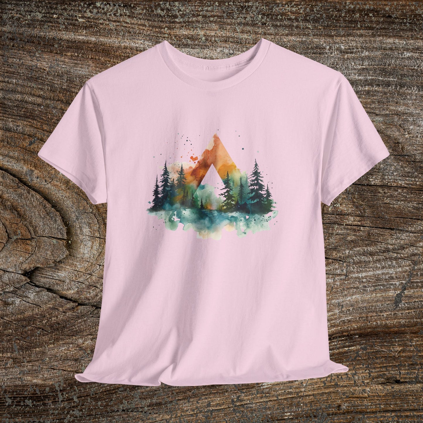Watercolour Mountain Landscape TShirt - Nature Lover Gift
