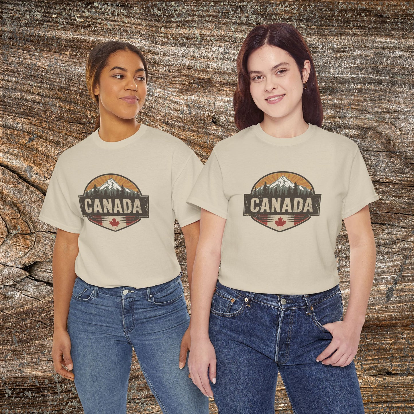 Rustic Canadian Landscape T-Shirt — Distressed Canada Tee