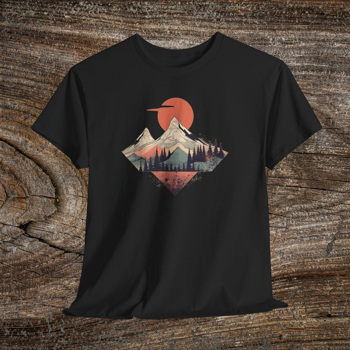 Vintage Retro Mountain TShirt - Trendy Mountain Landscape Shirt