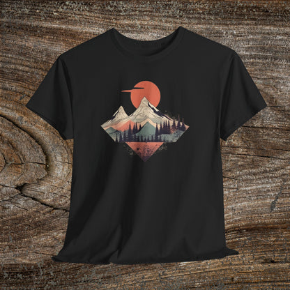 Vintage Retro Mountain TShirt - Trendy Mountain Landscape Shirt