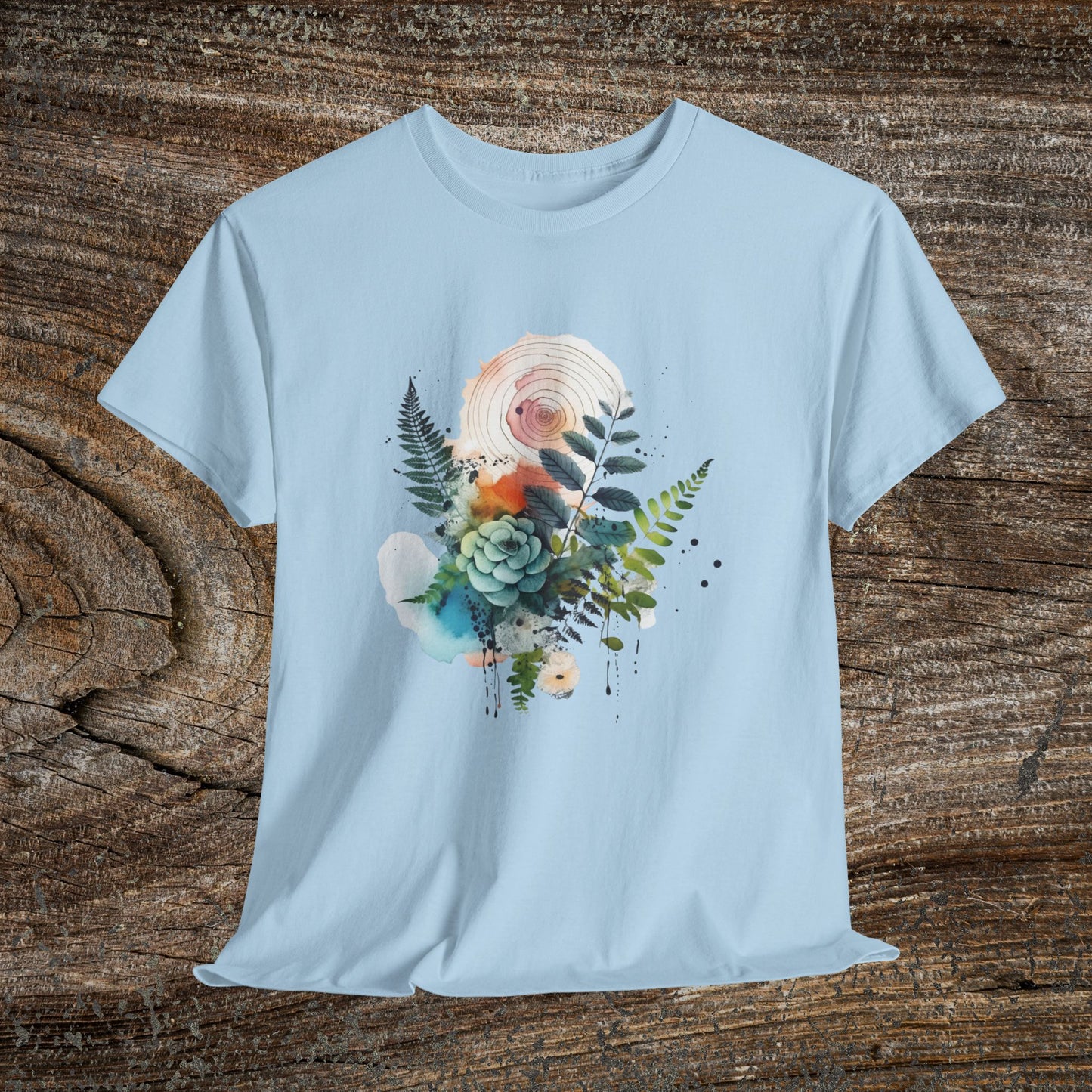 Vintage Watercolour  Floral TShirt — Botanical Graphic T-Shirt