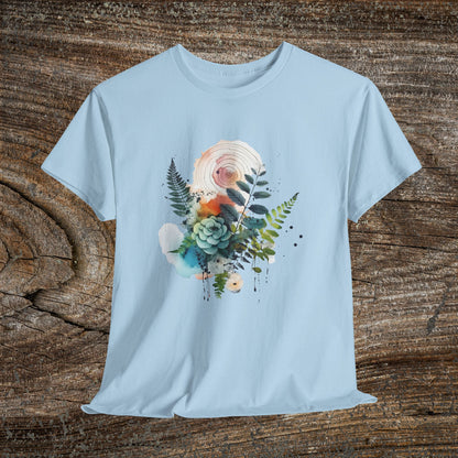 Vintage Watercolour  Floral TShirt — Botanical Graphic T-Shirt
