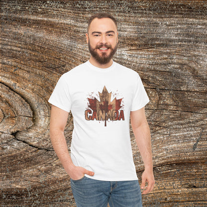 Rustic Canadian Maple Leaf T-Shirt — Grunge Canada Tee