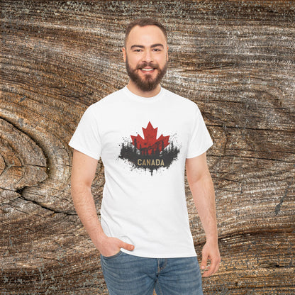 Rustic Canadian Maple Leaf T-Shirt — Grunge Canada Landscape Tee
