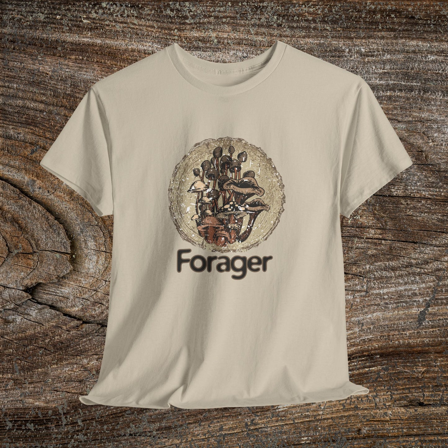 Foraging Mushroom Tee — Retro Grunge Forager Gift