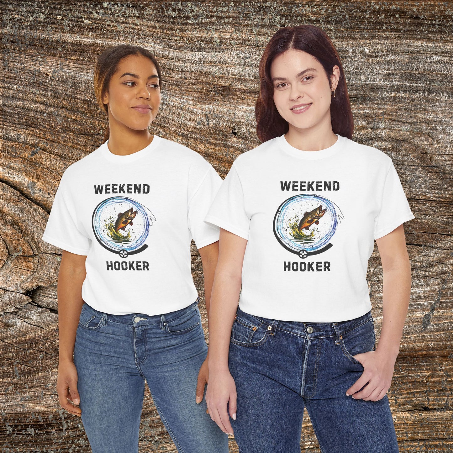 Retro 'Weekend Hooker' Fishing T-Shirt — Funny Grunge Angler Gift