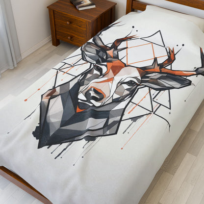Deer Geometric Blanket — Abstract Throw