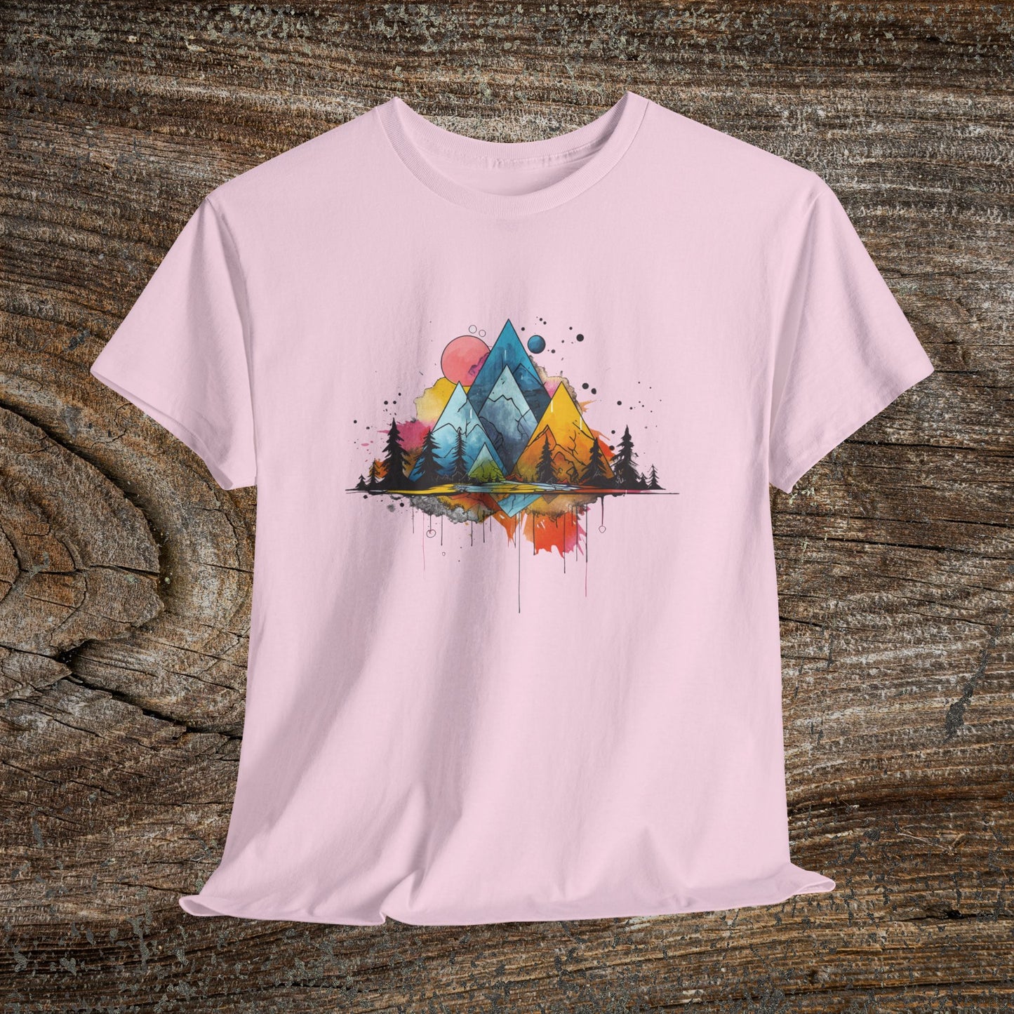 Retro Mountain Abstract TShirt - Trendy Mountain Landscape Shirt