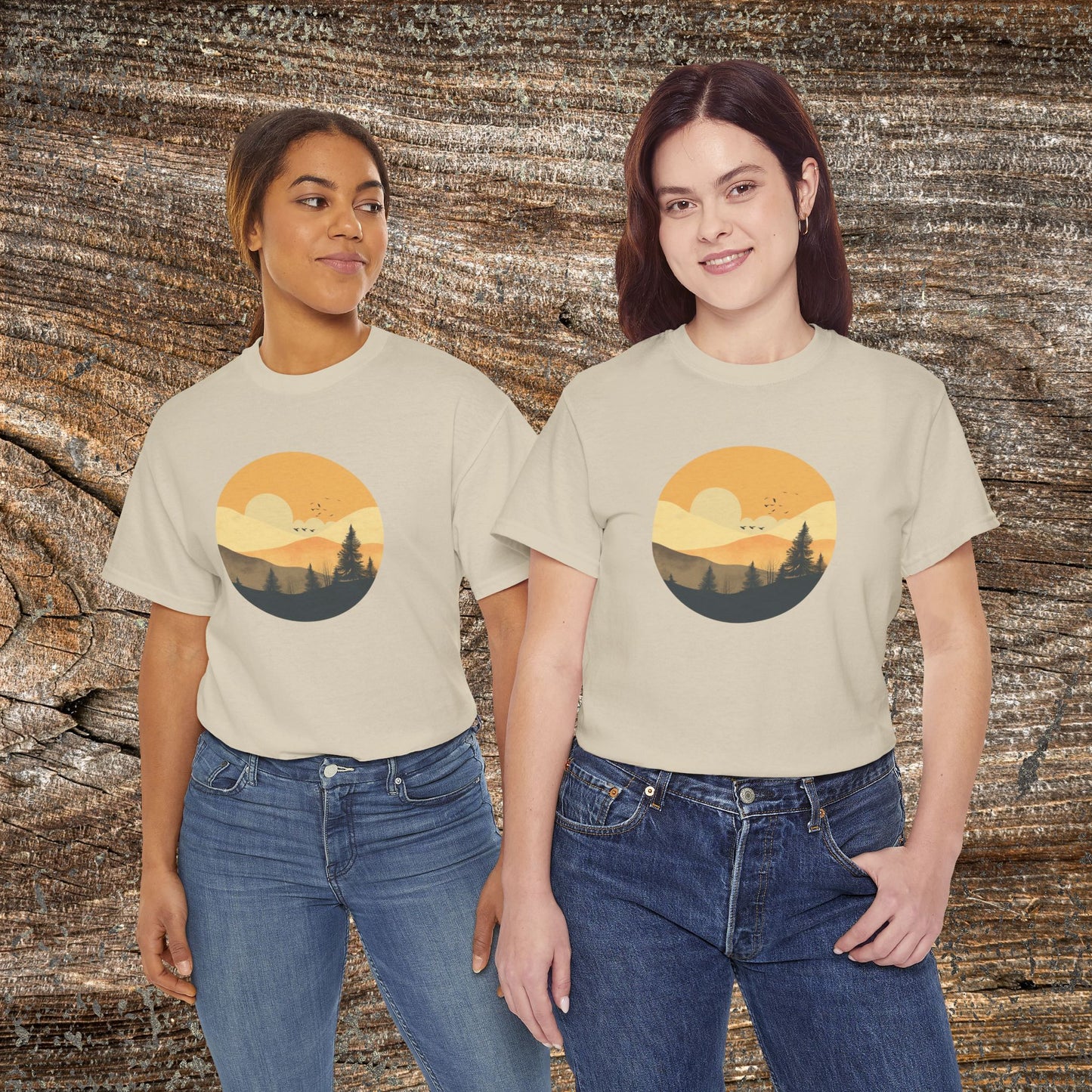 Rustic Mountain Landscape TShirt - Nature Lover Gift