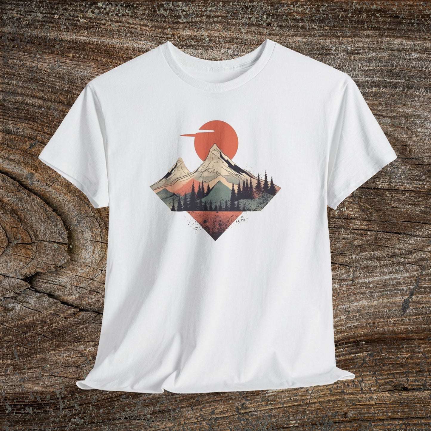 Vintage Retro Mountain TShirt - Trendy Mountain Landscape Shirt