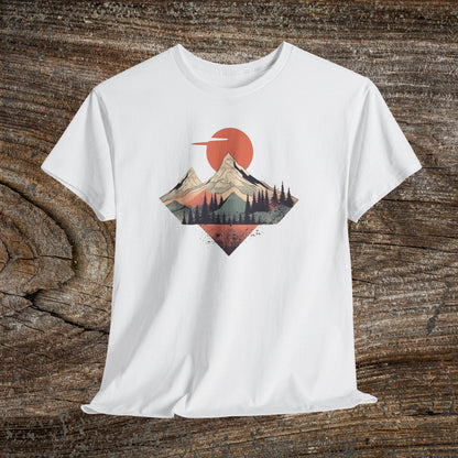 Vintage Retro Mountain TShirt - Trendy Mountain Landscape Shirt