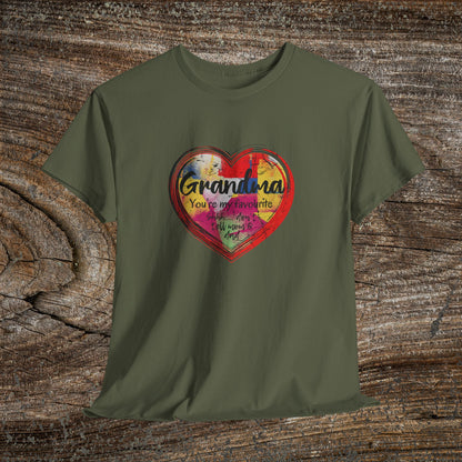 Retro Grandma Heart - "Grandma You're My Favourite Shhh Don't Tell Mom & Dad"