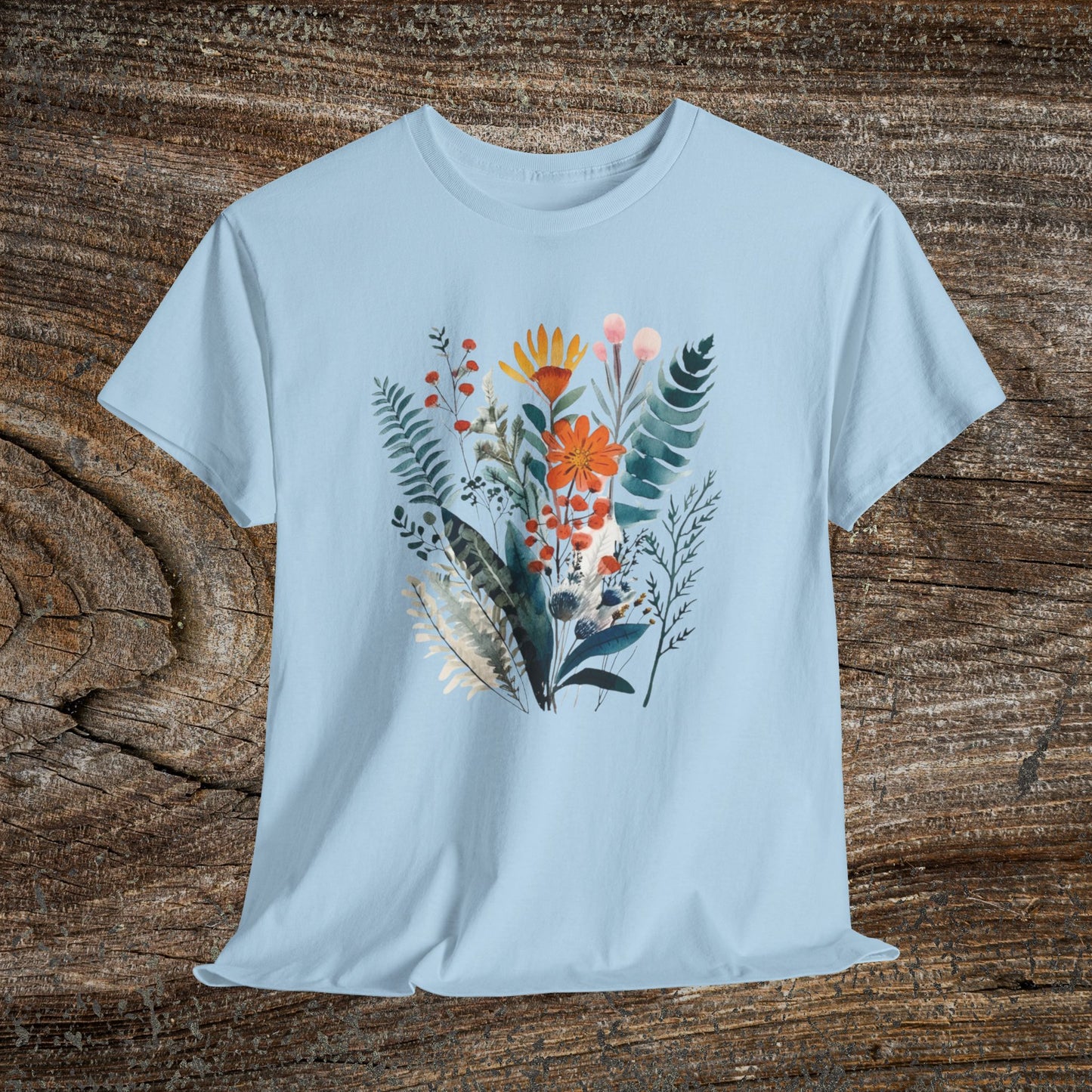 Vintage Watercolour  Floral TShirt — Botanical Graphic T-Shirt