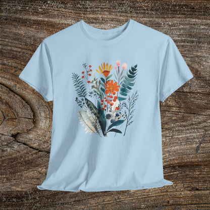 Vintage Watercolour  Floral TShirt — Botanical Graphic T-Shirt