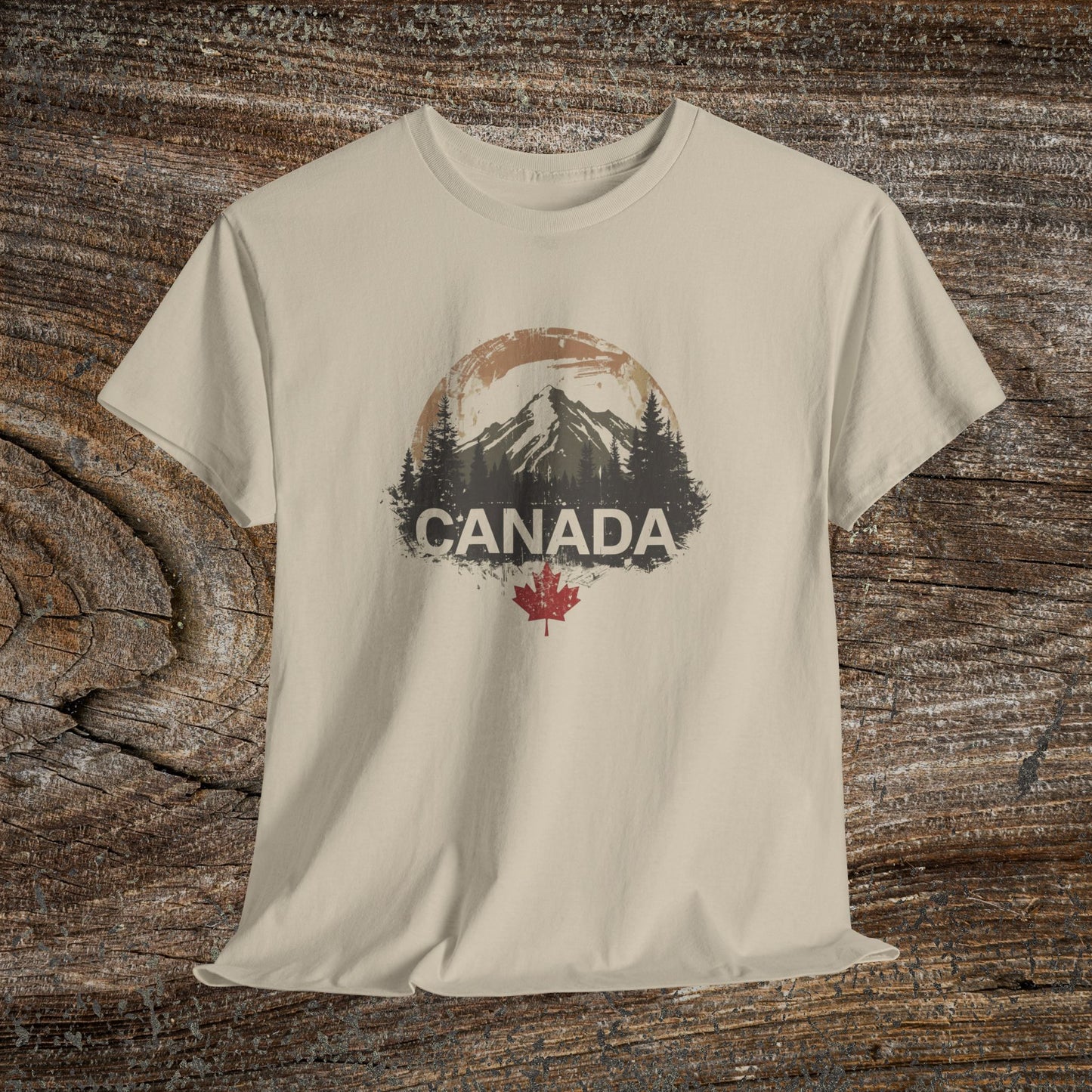 Rustic Canadian Landscape T-Shirt — Distressed Canada Tee
