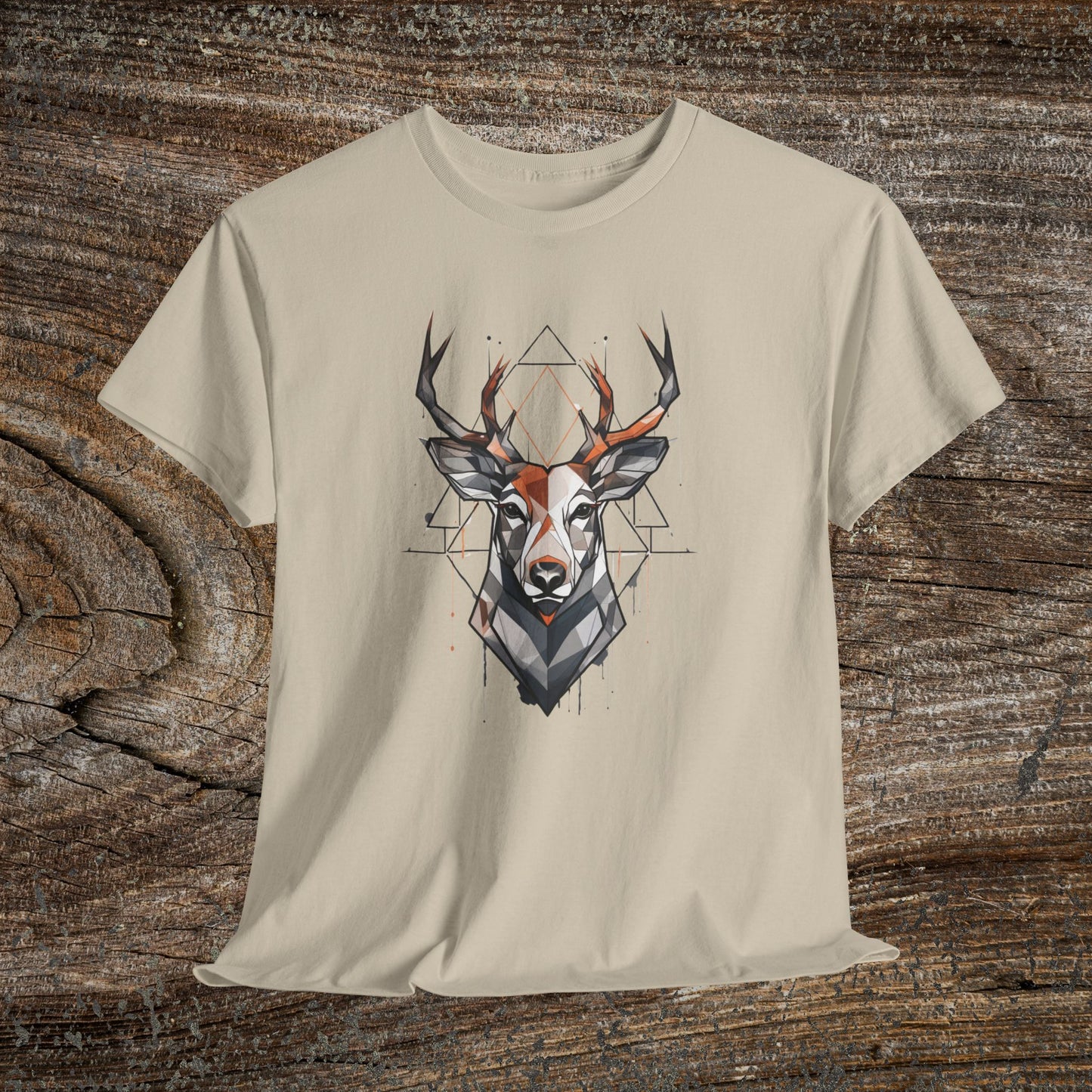 Geometric Abstract Deer T-Shirt — Modern Minimalist Deer Tee
