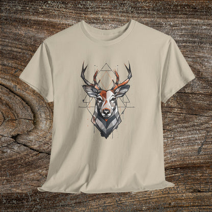 Geometric Abstract Deer T-Shirt — Modern Minimalist Deer Tee