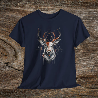 Geometric Abstract Deer T-Shirt — Modern Minimalist Deer Tee