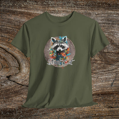 Vintage 'Street Cat' Raccoon T-Shirt — Funny Retro Wildlife Tee