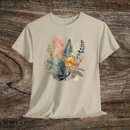Vintage Watercolour  Floral TShirt — Botanical Graphic T-Shirt