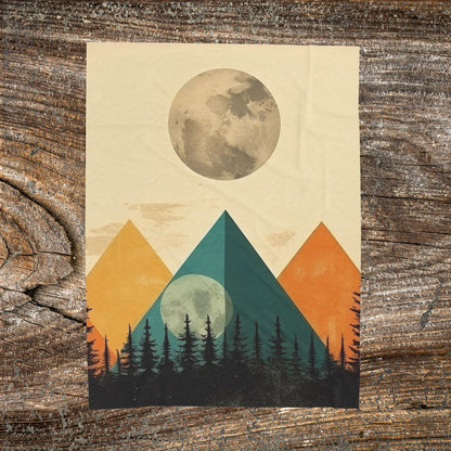 Vintage Abstract Landscape Blanket | Cozy Retro Throw