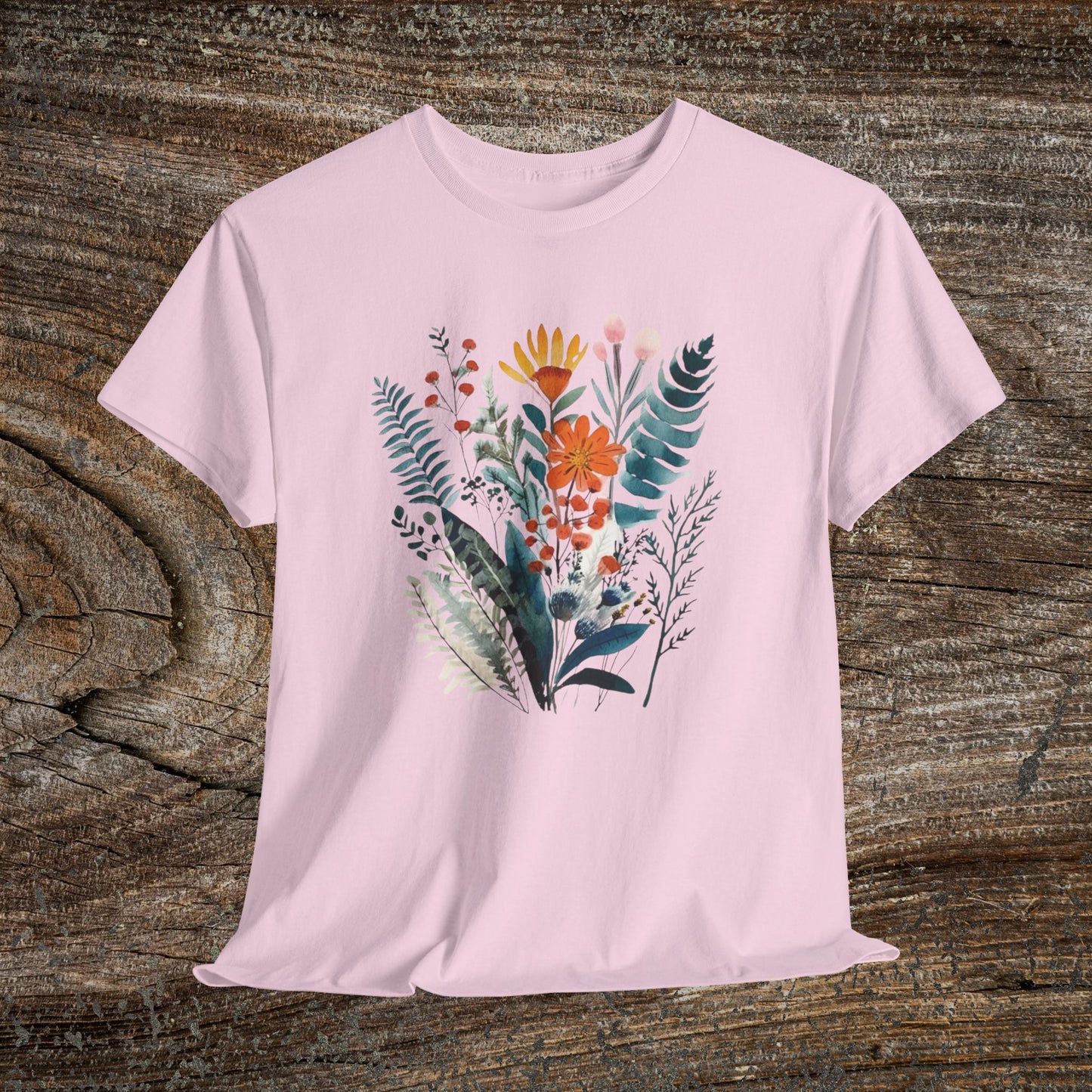 Vintage Watercolour  Floral TShirt — Botanical Graphic T-Shirt