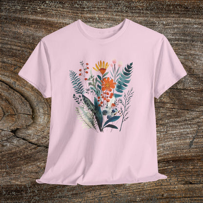 Vintage Watercolour  Floral TShirt — Botanical Graphic T-Shirt