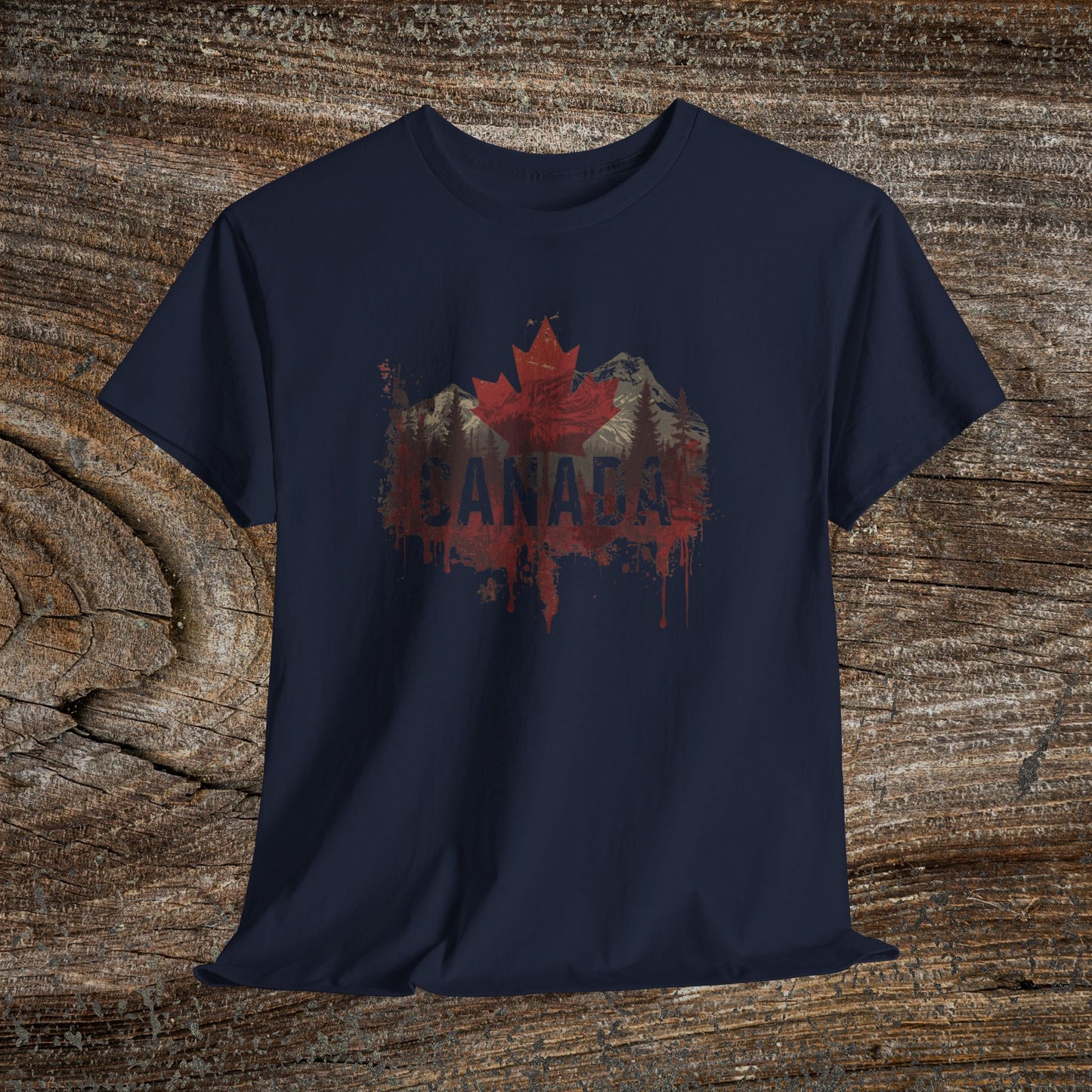 Grunge Canadian Landscape T-Shirt — Distressed Canada Tee