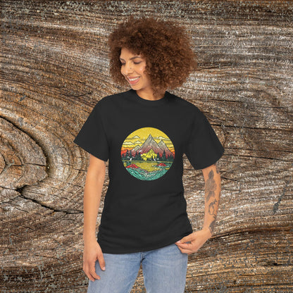 Retro Vintage Mountain Landscape TShirt - Nature Lover Gift