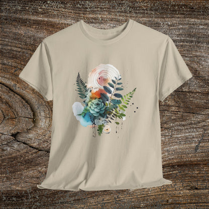 Vintage Watercolour  Floral TShirt — Botanical Graphic T-Shirt