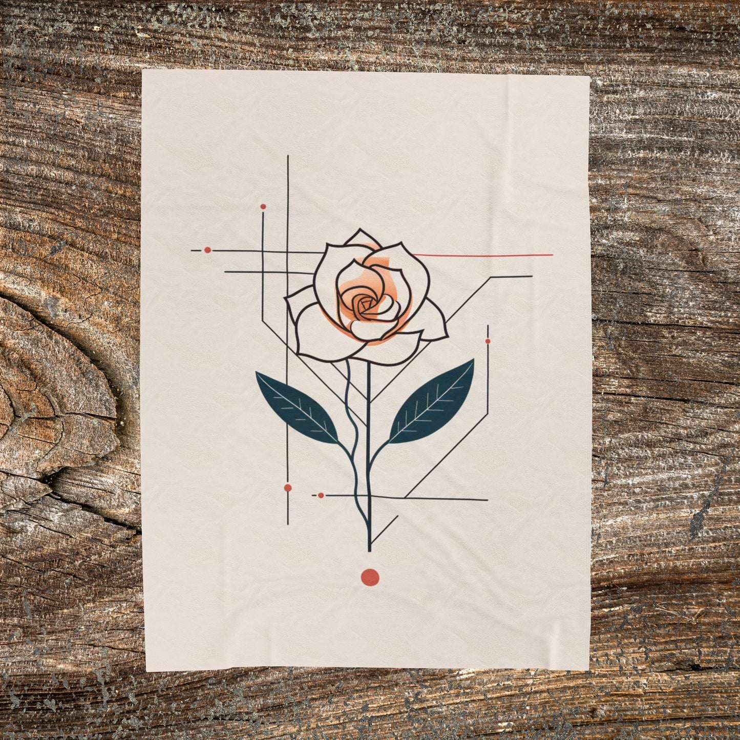 Vintage Rose Blanket — Cozy Retro Abstract Throw