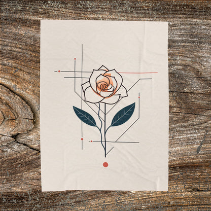 Vintage Rose Blanket — Cozy Retro Abstract Throw