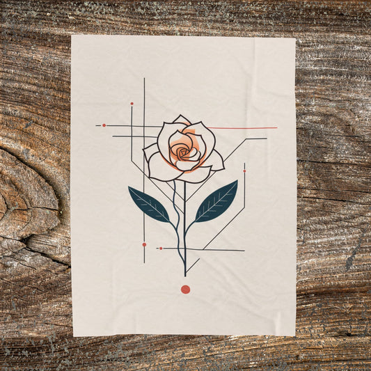 Vintage Rose Blanket — Cozy Retro Abstract Throw