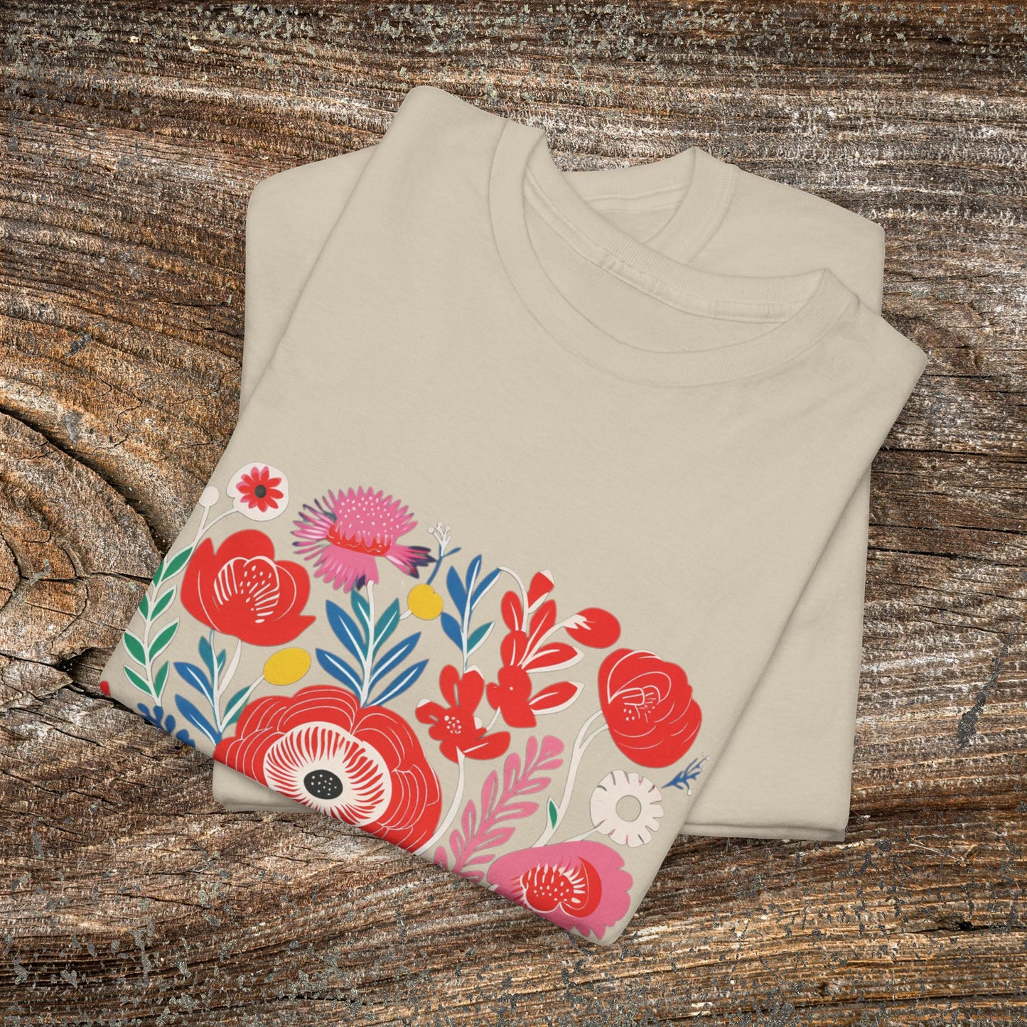 Retro Vibrant Botanical Flower T-Shirt — Nature Lover Gift