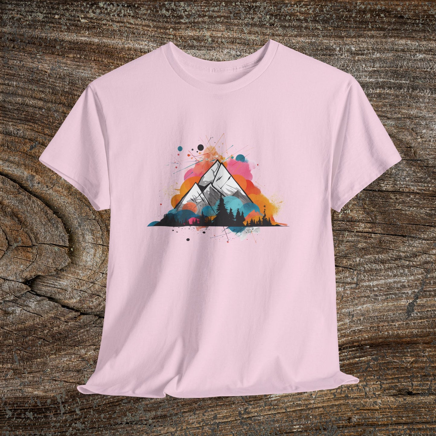 Vibrant Retro Mountain Abstract TShirt - Trendy Cute Mountain Landscape Shirt