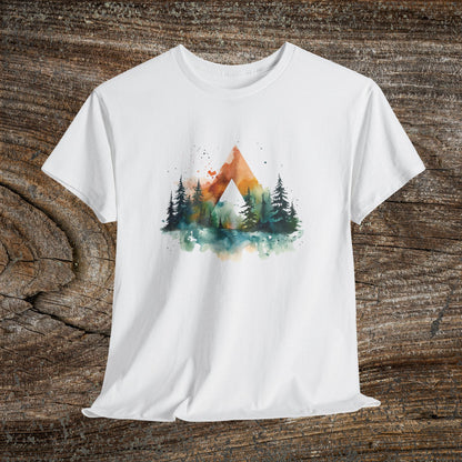 Watercolour Mountain Landscape TShirt - Nature Lover Gift