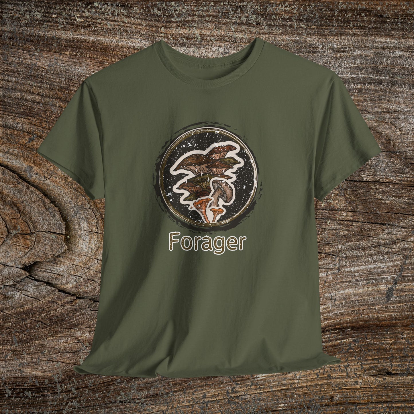 Foraging Mushroom Tee — Retro Grunge Forager Gift