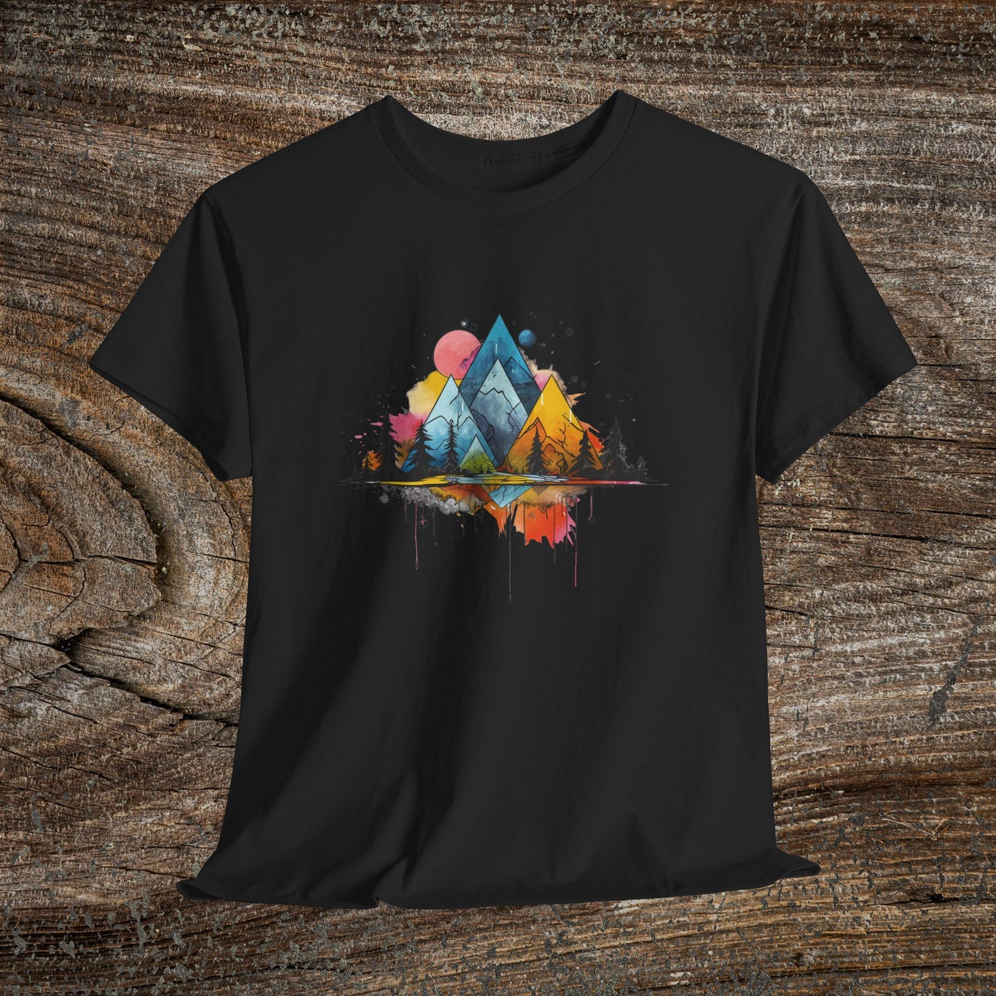 Retro Mountain Abstract TShirt - Trendy Mountain Landscape Shirt