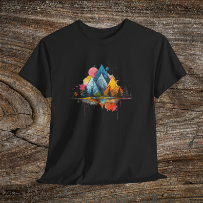 Retro Mountain Abstract TShirt - Trendy Mountain Landscape Shirt